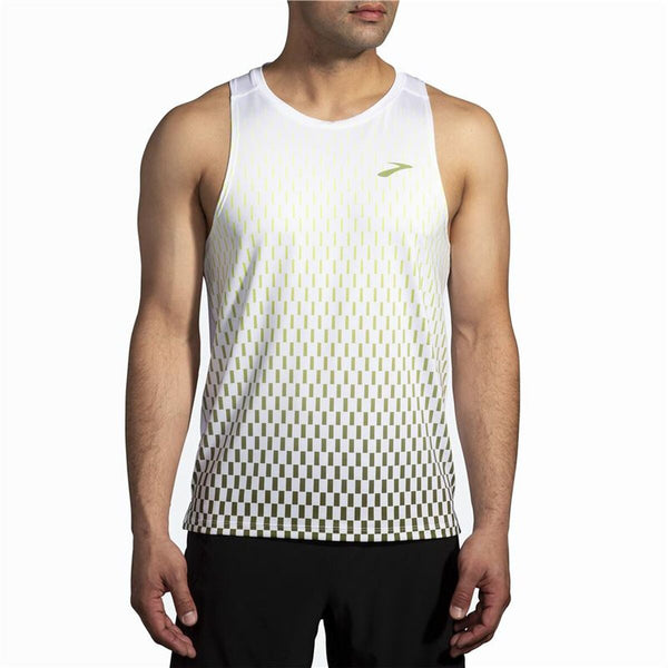 Camiseta para Hombre sin Mangas Brooks Atmosphere Blanco