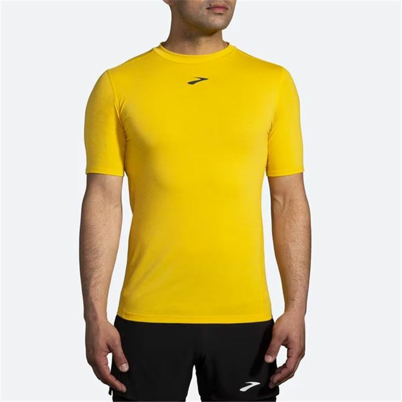 Camiseta de Manga Corta Hombre Brooks High Point Amarillo