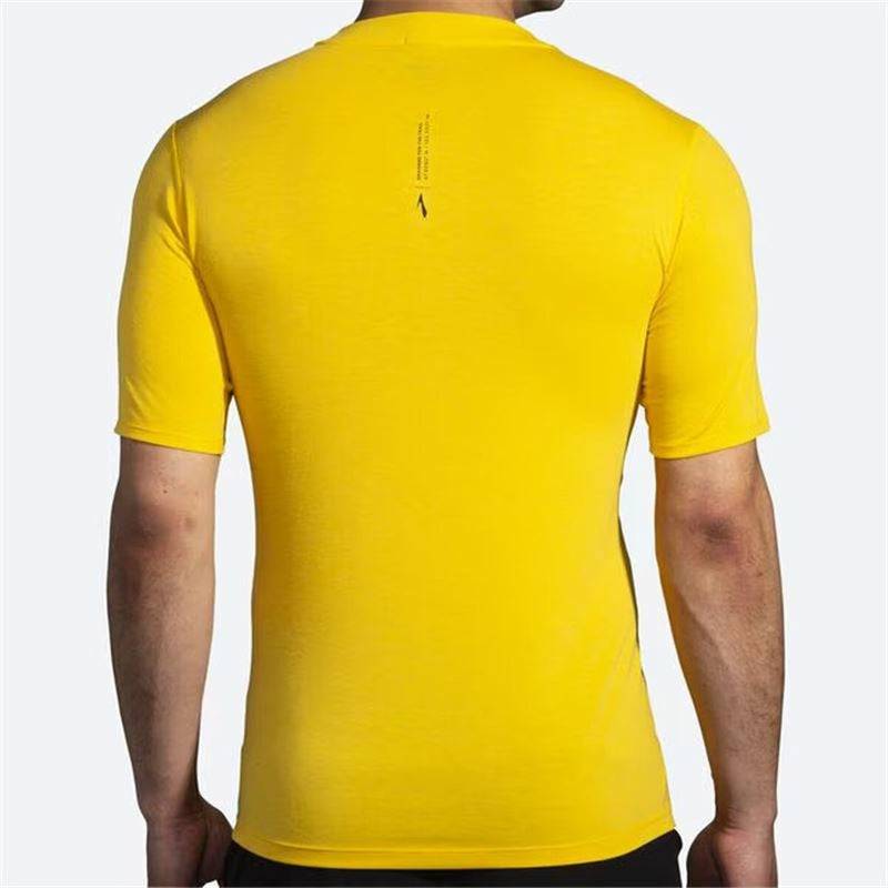 Camiseta de Manga Corta Hombre Brooks High Point Amarillo