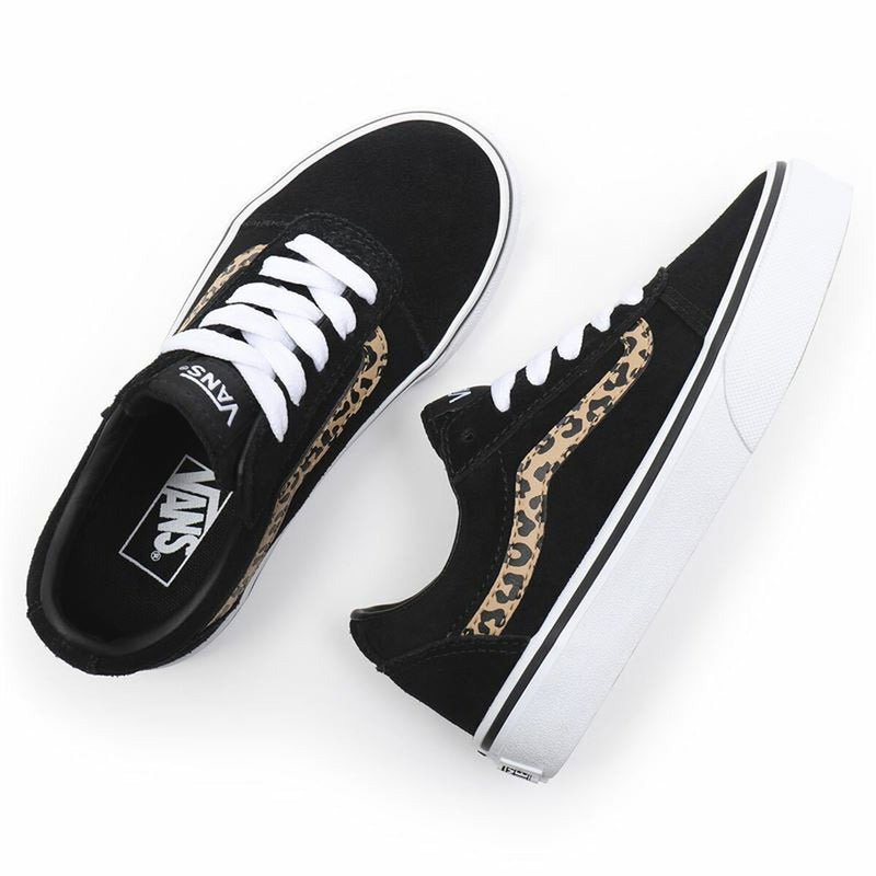 Zapatillas Casual Niño Vans Ward Suede Negro Leopardo