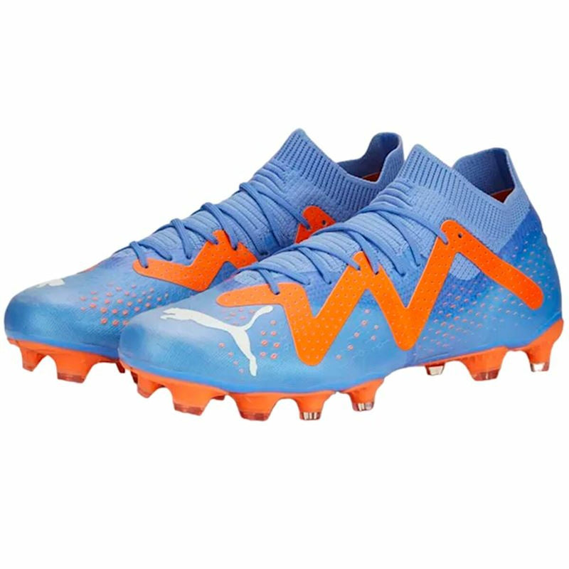 Botas de Fútbol para Adultos Puma Future Match Fg/Ag  Glimmer Azul Naranja Mujer