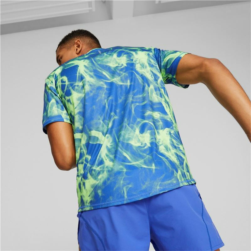 Camiseta de Manga Corta Hombre Puma Run Favorite Azul Verde