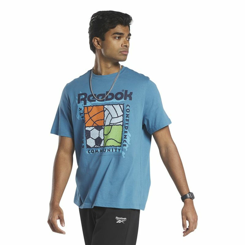 Camiseta de Manga Corta Hombre Reebok GS Rec Center Azul