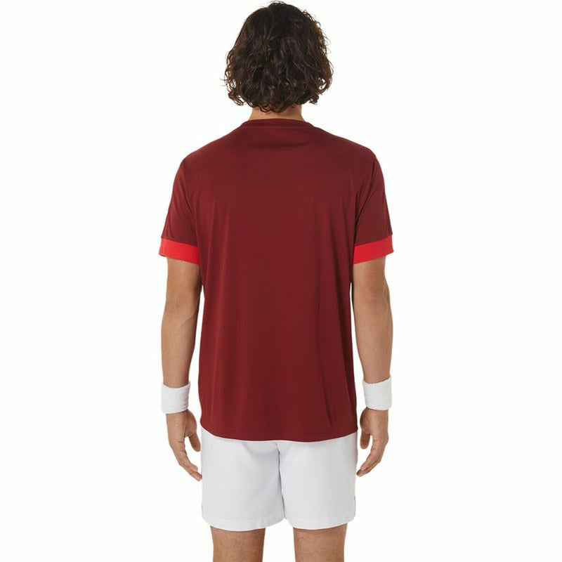 Camiseta de Manga Corta Hombre Asics Court Rojo Oscuro Tenis