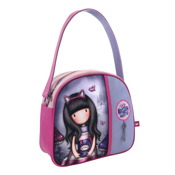 Bolso de Mano Gorjuss Cheshire cat Morado (30 x 28,5 x 11,5 cm)