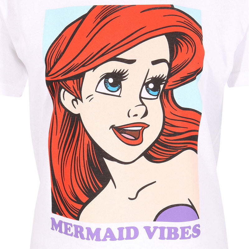 Camiseta de Manga Corta The Little Mermaid Mermaid Vibes Blanco Unisex