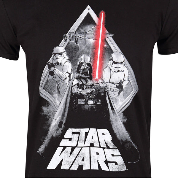 Camiseta de Manga Corta Star Wars Galaxy Portal Negro Unisex