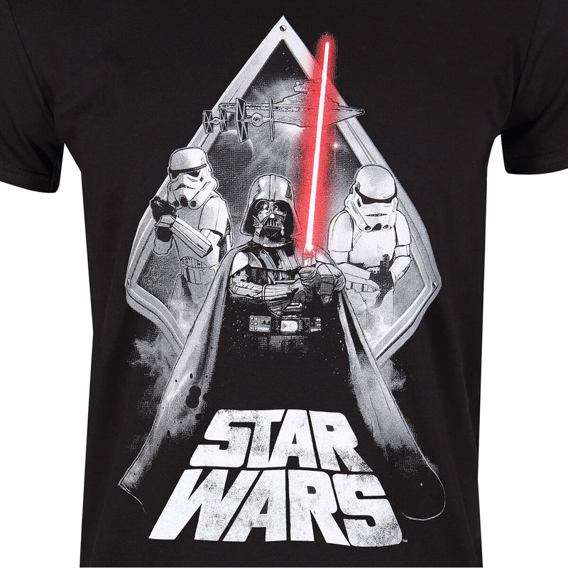 T-shirt à manches courtes Star Wars Galaxy Portal noir unisexe