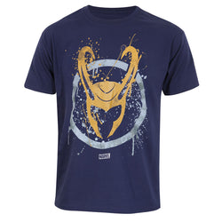 Marvel Splatter Logo Bleu T-shirt unisexe à manches courtes