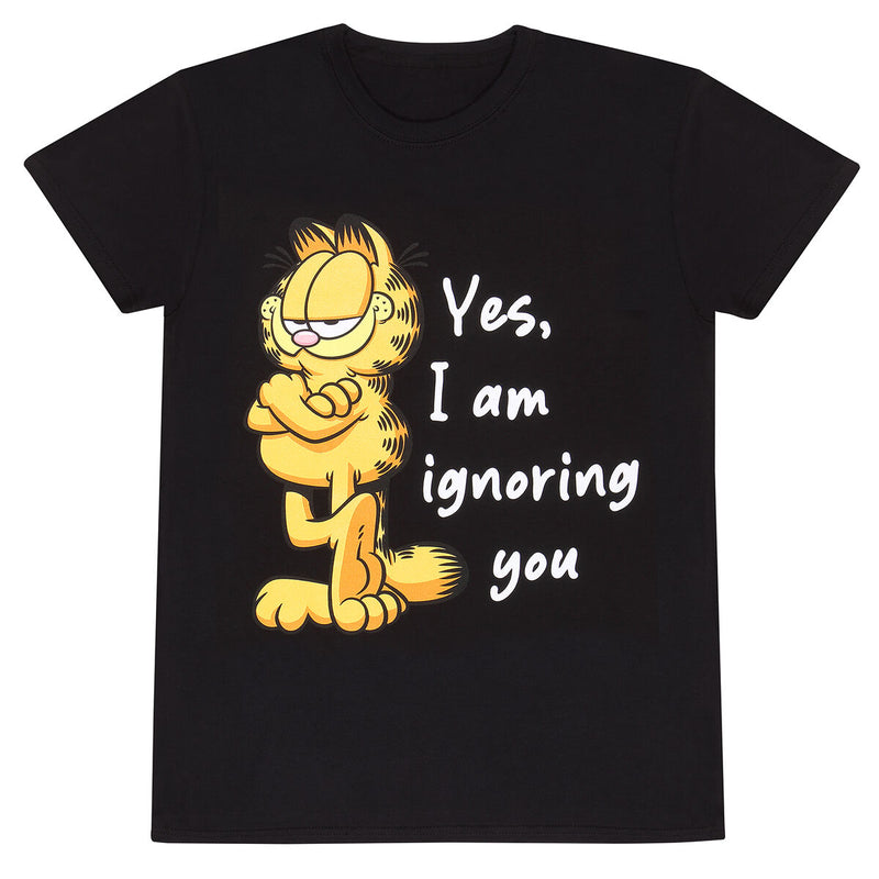 Garfield vous ignorant T-shirt unisexe à manches courtes noir