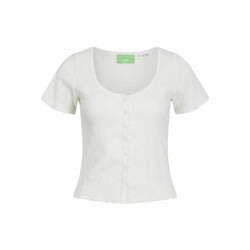 Camiseta de Manga Corta Mujer Jack & Jones Jxlucinda Str Ss  Blanco