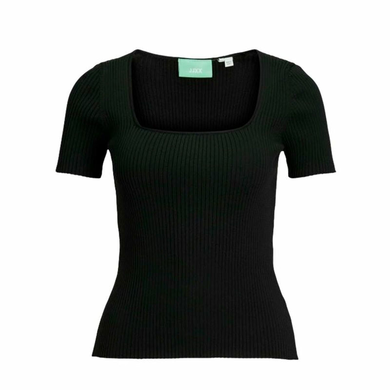 Jack &amp; Jones Jxsky Ss Knit T-Shirt À Manches Courtes Femme Noir