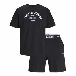 Jack &amp; Jones Jactheo Ss Ensemble De Sport Adulte Noir 2 Pièces