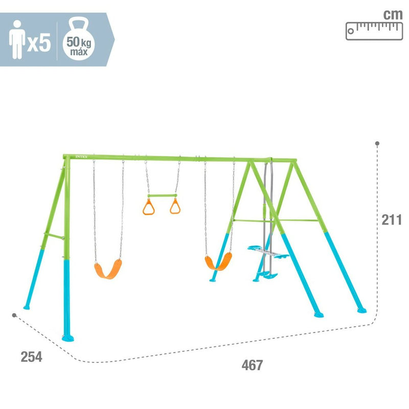 Columpio Intex 44130 Doble Balancín 467 x 211 x 254 cm