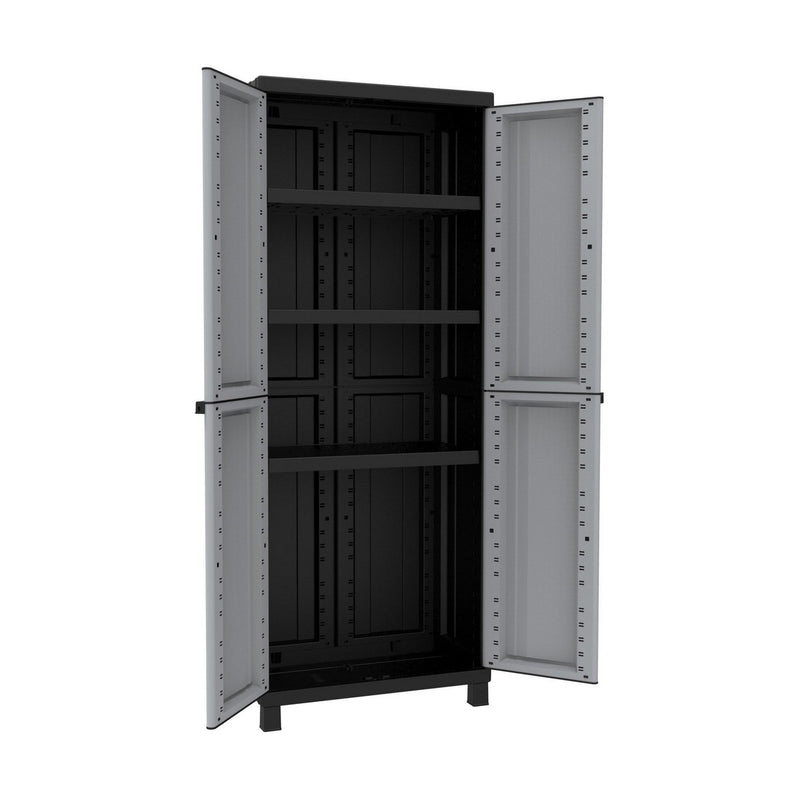 Armoire Terry Noir/Gris Résine Plastique 68 X 39 X 170 CM