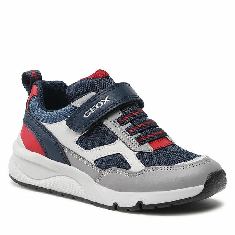 Zapatillas Casual Niño Geox Rooner Gris Azul marino