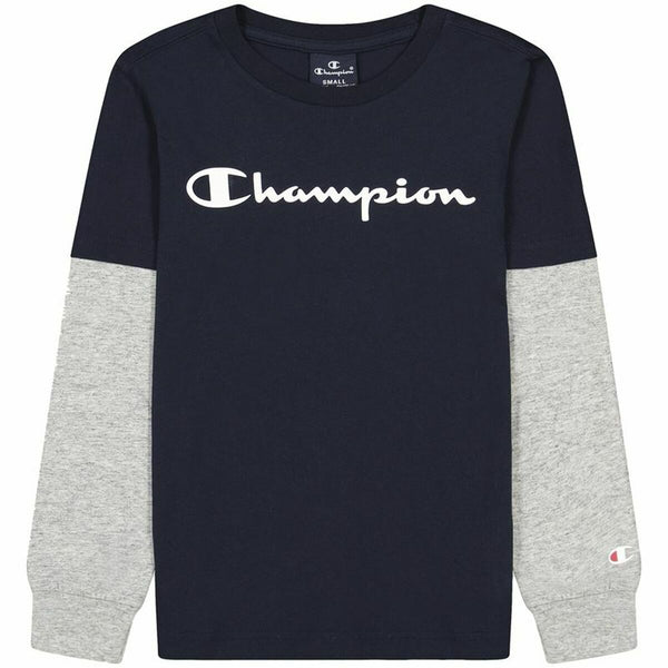 Camiseta de Manga Larga Infantil Champion Negro