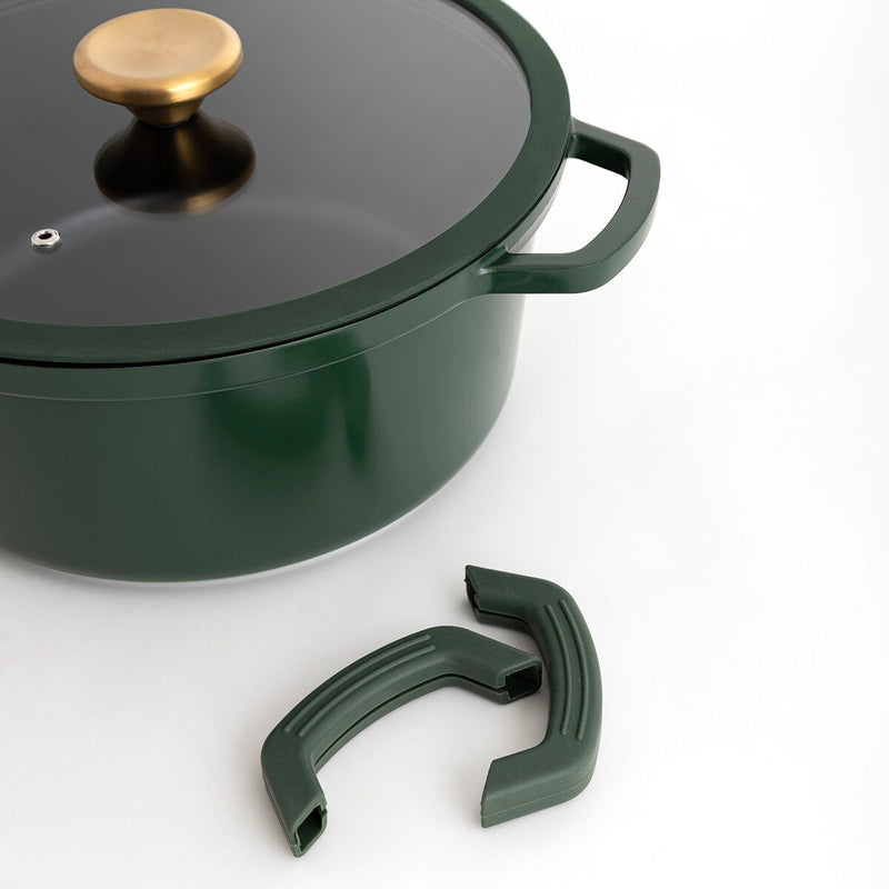 Cocotte avec couvercle Bidasoa Tiara en fonte d'aluminium vert 28 cm