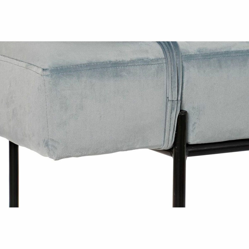 Sofá Chaise Longue DKD Home Decor Negro Azul cielo Metal 140 x 59 x 42 cm