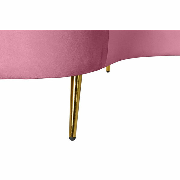 Sofá DKD Home Decor Rosa Dorado Metal Poliéster (210 x 120 x 84 cm)