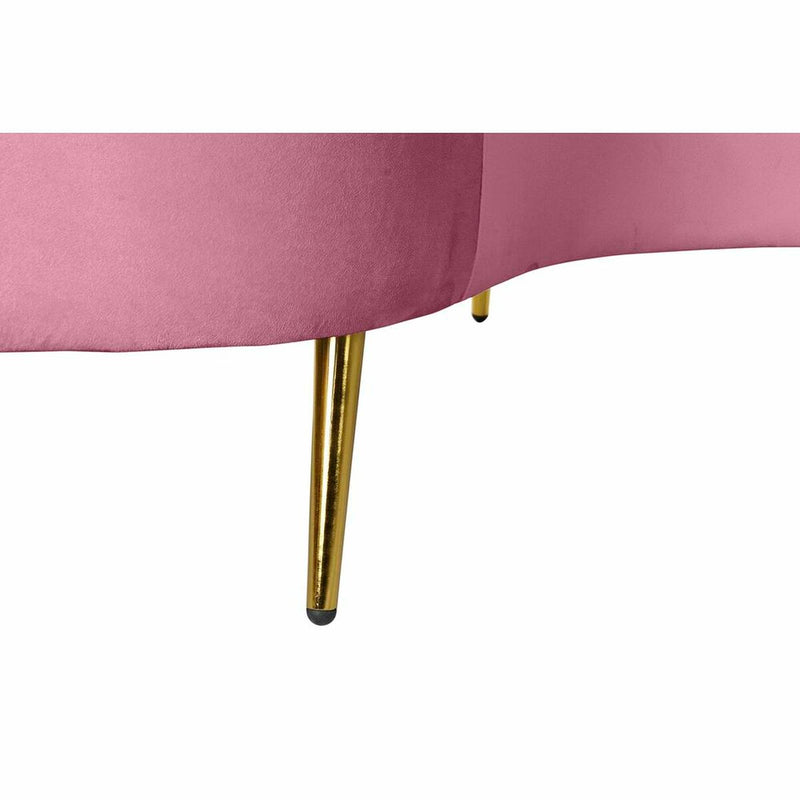 Sofá DKD Home Decor Rosa Dorado Metal Poliéster (210 x 120 x 84 cm)