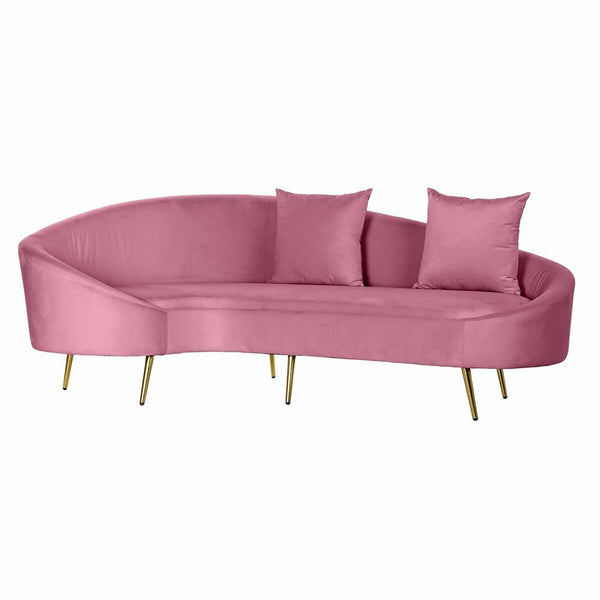 Sofá DKD Home Decor Rosa Dorado Metal Poliéster (210 x 120 x 84 cm)