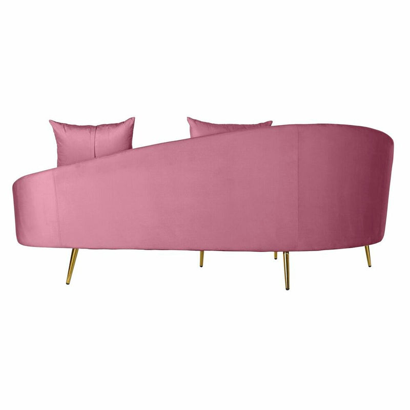 Sofá DKD Home Decor Rosa Dorado Metal Poliéster (210 x 120 x 84 cm)