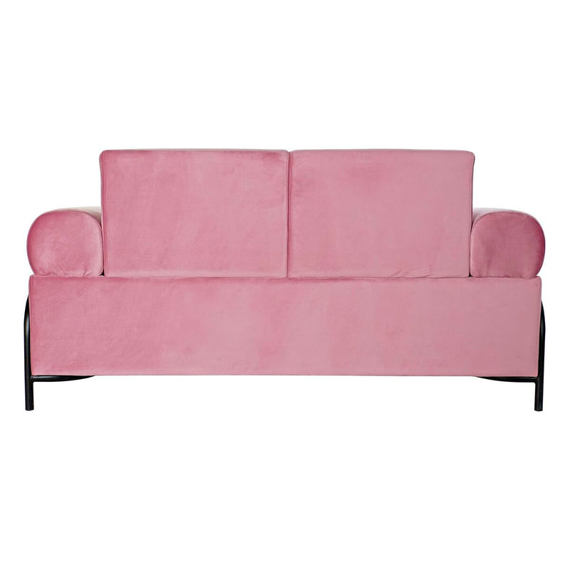 Sofá DKD Home Decor Negro Rosa Metal Poliéster Moderno (154 x 76 x 76 cm)