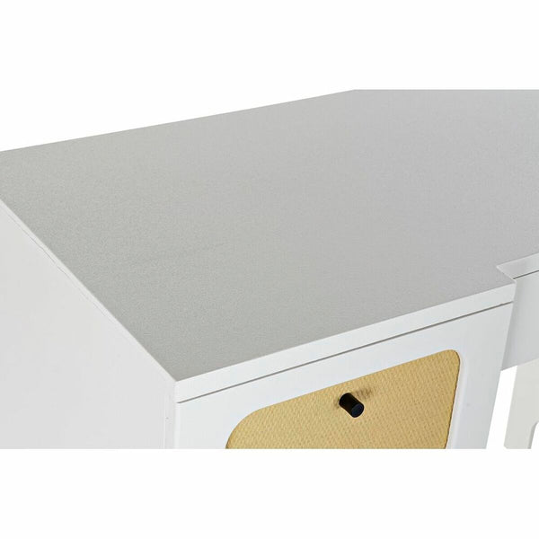 Escritorio DKD Home Decor Abeto Blanco Ratán (140 x 50 x 76 cm)