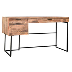 Escritorio DKD Home Decor Negro Natural Metal Madera de mango 150 x 60 x 85 cm