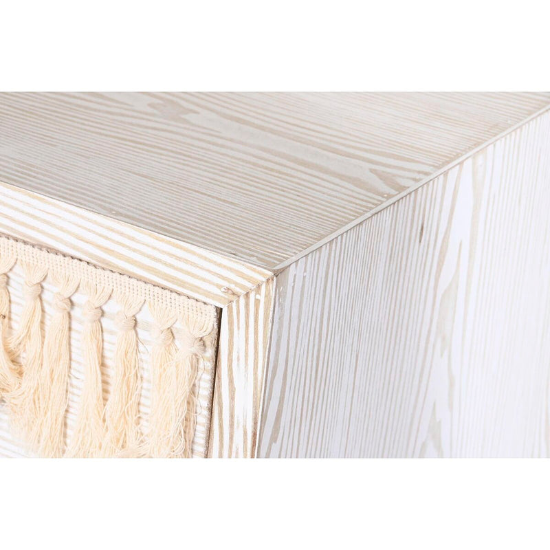 Cómoda DKD Home Decor Abeto Natural Algodón Blanco (80 x 35 x 80 cm)