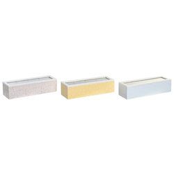 Caja para Infusiones DKD Home Decor 30 x 9 x 8 cm Cristal Azul Rosa 3 Piezas Madera MDF