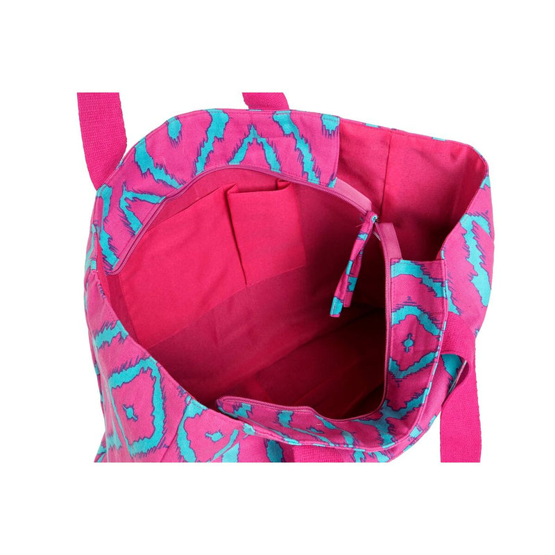 Bolsa de Playa DKD Home Decor Azul Verde Naranja Fucsia 55 x 14 x 35 cm (3 Unidades)