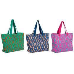 Bolsa de Playa DKD Home Decor Azul Verde Naranja Fucsia 55 x 14 x 35 cm (3 Unidades)