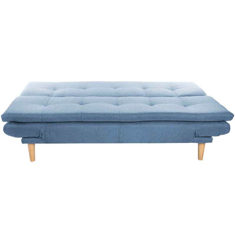 Sofá DKD Home Decor Azul Azul cielo Natural Madera Scandi 180 x 85 x 83 cm