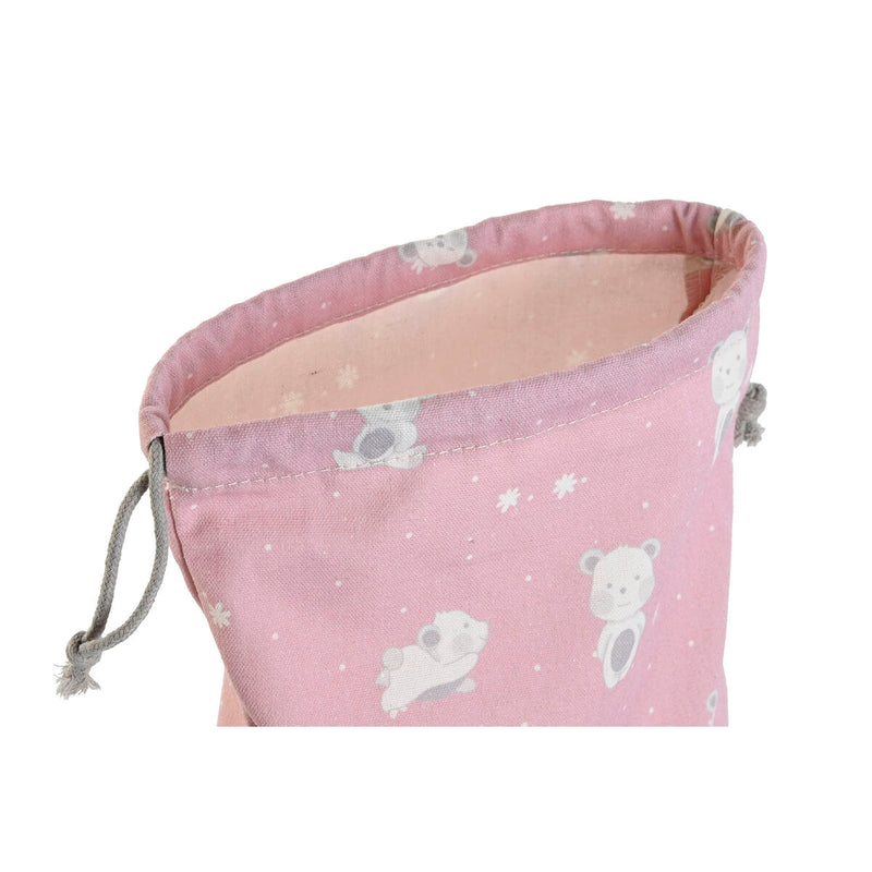 Bolsa DKD Home Decor Azul Blanco Rosa osos 24 x 2 x 26 cm (2 Unidades)