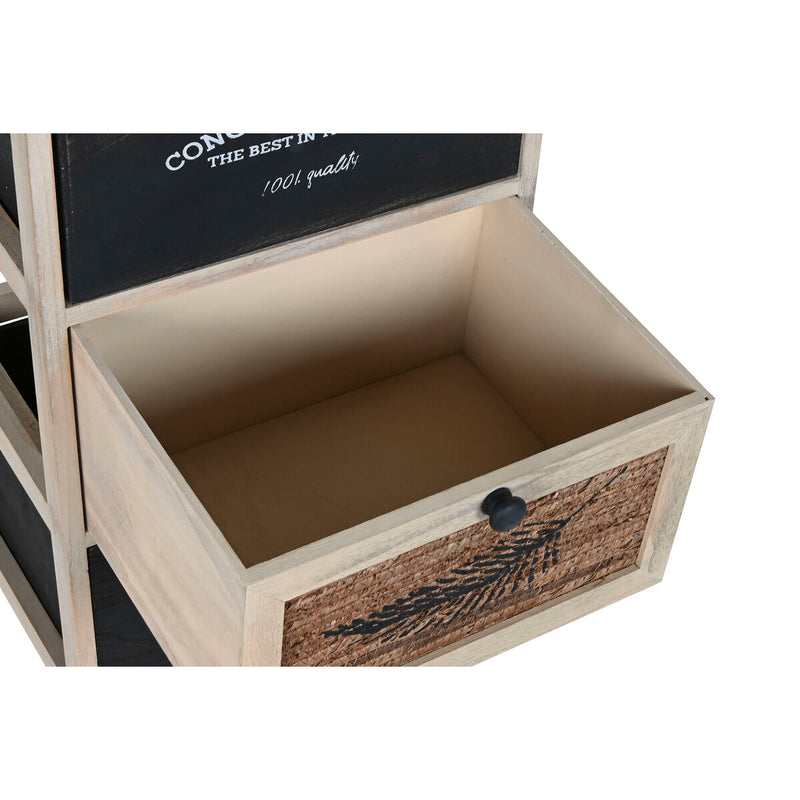 Cajonera Home ESPRIT Negro Natural Madera 40 x 30 x 73,5 cm