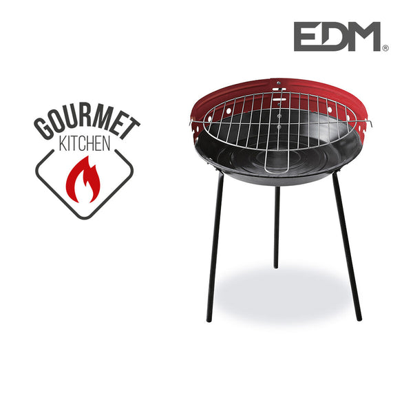 Barbecue à charbon avec pieds EDM rouges (Ø 33 x 45 cm)