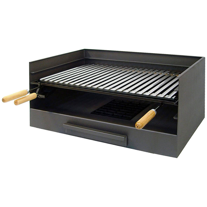 Imex El Zorro Barbecue de table à charbon de bois Noir Acier inoxydable 61 x 40 x 32 cm