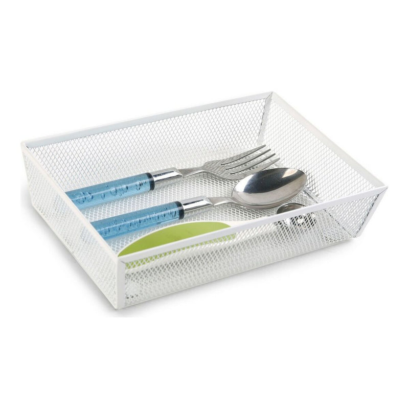 Organizador para Cubiertos Confortime Metal Blanco (21,8 x 15,24 x 5,2 cm)