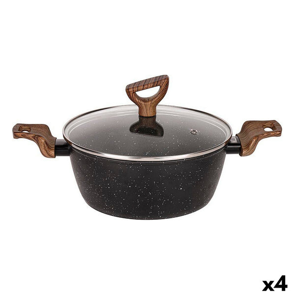 Cocotte Avec Couvercle Quttin Ecologique Noir Aluminium Forgé 29 x 44,5 cm (4 Utés)