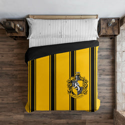 Housse de couette Poufsouffle Harry Potter Jaune Noir 260 x 240 cm lit 180