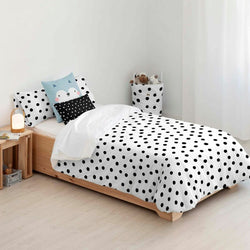 Kids&amp;Cotton Kibo Housse de Couette Blanc Noir 180 x 240 cm