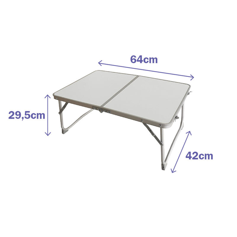 MarBueno Table Pliante Aluminium Blanc 64 x 29,5 x 42 cm