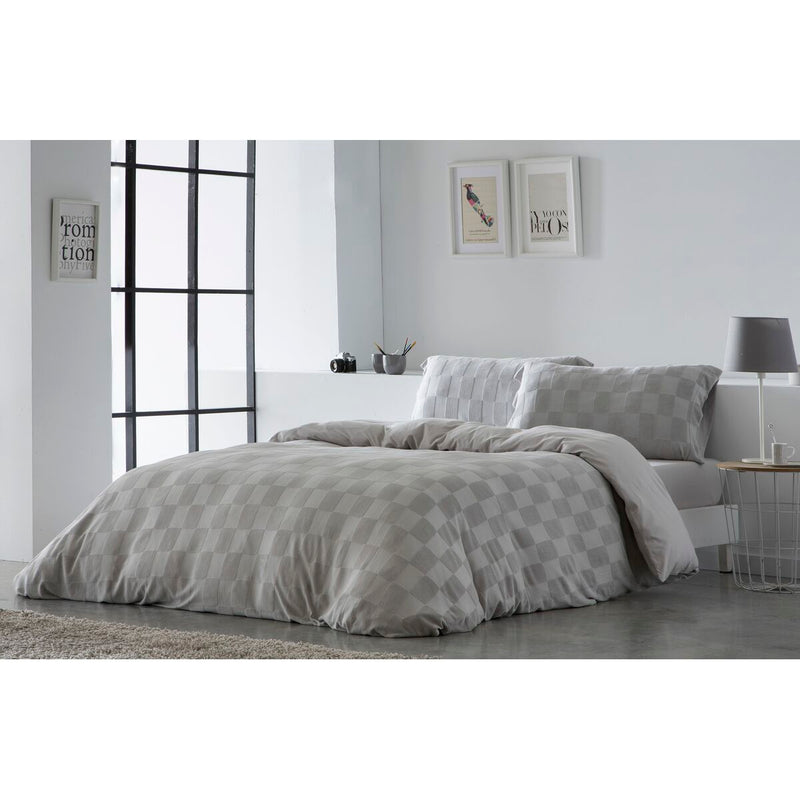 Funda Nórdica Naturals ELBA Gris claro Cama de 90 (150 x 220 cm)