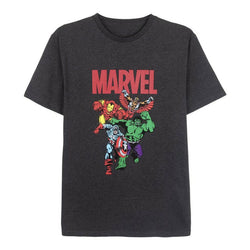 Marvel T-Shirt à Manches Courtes Homme Gris Gris Foncé Adultes