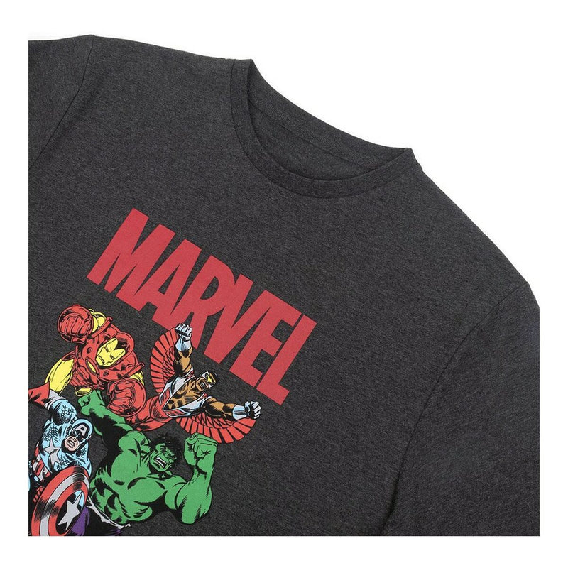 Marvel T-Shirt à Manches Courtes Homme Gris Gris Foncé Adultes