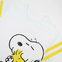 T-Shirt à Manches Courtes Femme Snoopy Blanc