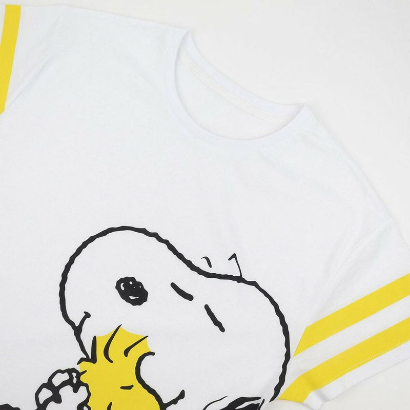 T-Shirt à Manches Courtes Femme Snoopy Blanc