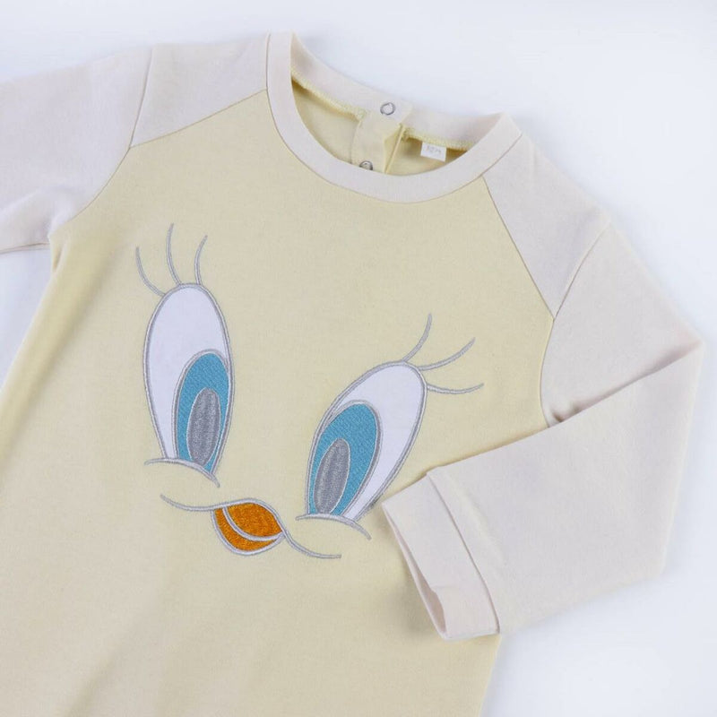 Pelele de Manga Larga para Bebé Looney Tunes Gris Amarillo